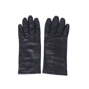 Vintage Fownes Gloves Womens Size 6.5 Black Leather Driving Lined Winter Wrist